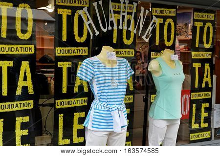 La Flotte France - september 27 2016 : cloth store