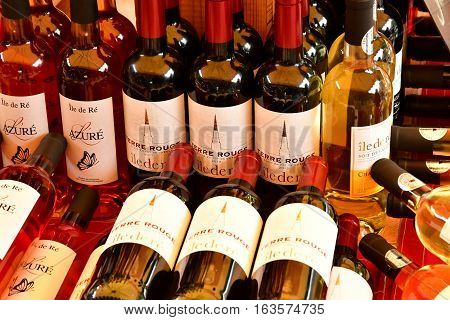 La Flotte France - september 27 2016 : wine at the market