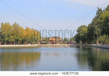 BEIJING CHINA - OCTOBER 26, 2016: Houhai lake Futong street.