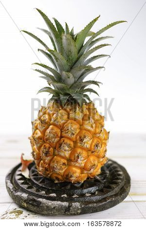 Ripe juicy fresh baby pineapple - ingredient for healthy food