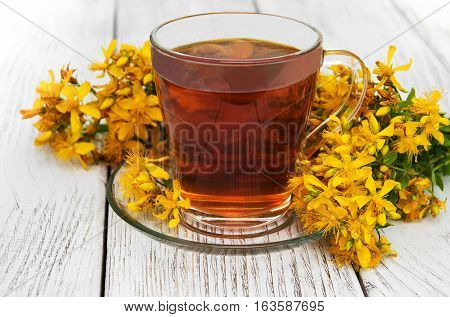 Herbal Tea In A Glass Cup