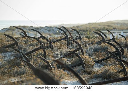 Europe Portugal Algarve Tavira Barril Beach Anchor