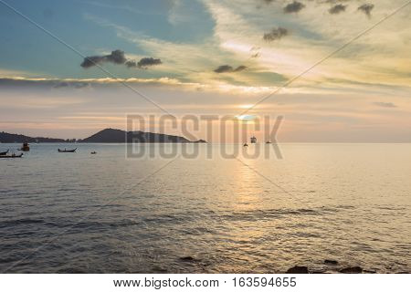 Solitude sunset and Kalim beach Phuket Thailand