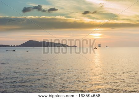 Solitude sunset and Kalim beach Phuket Thailand