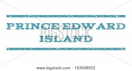 Prince Edward Island watermark stamp. Text caption between horizontal parallel lines with grunge design style. Rubber seal stamp with unclean texture.
