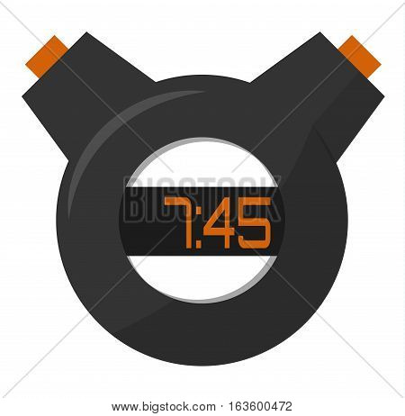 Stopwatch equipment vector illustration. Chronometer interval graphic circle with button. Sport measurement start competition deadline instrument.