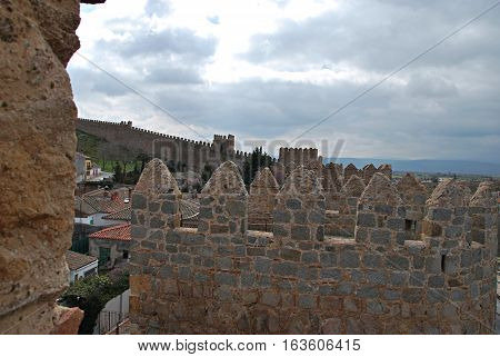 Ancient and historic walls of Avila. Spain