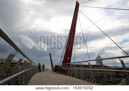 Walking Bridge In Jelgava City, Latvia