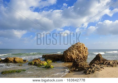 Mediterranean coast in southern Israel near the city of Ashkelon