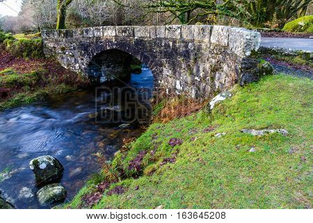 Stream And Old Bridge, Dartmoor.
