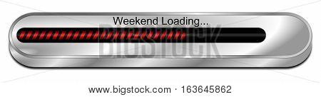 silver red Weekend Loading bar - 3D illustration