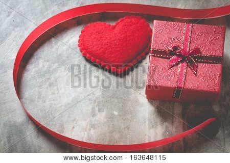 Valentine Day Background, Red Heart With Red White Rose