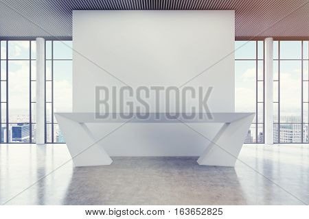 Reception Counter, Rectangular Window, Toned
