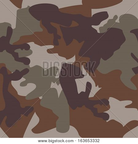 Camouflage pattern background seamless clothing print repeatable camo glamour grunge of scratch vector. Olive brown grey