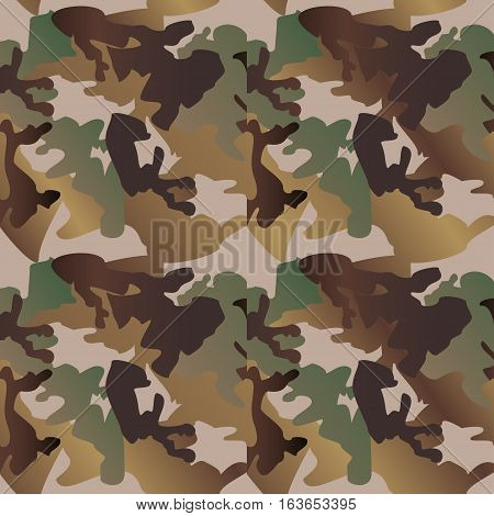 Camouflage pattern background clothing print repeatable camo glamour vector. Olive brown grey