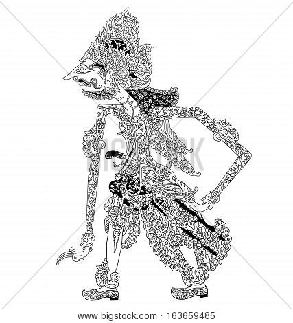 Batara Brahma, a character of traditional puppet show, wayang kulit from java indonesia.