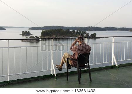 Part Of The Big Ferry, Saving Boat On The Ferry Boat