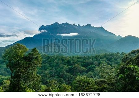 The Majestic Mountain Kinabalu in the morning at the National park Kinabalu,Ranau,Sabah,Borneo.Mount Kinabalu is the tallest mountain in Malaysia and the 20th tallest in the World.