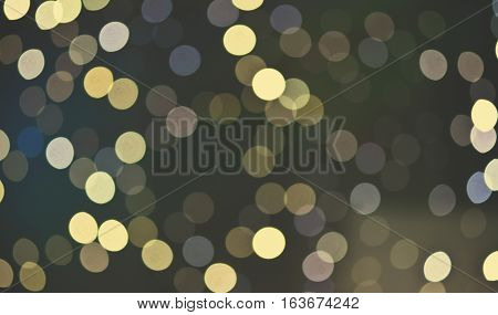 Christmas background. Festive abstract holidaysbackground with bokeh defocused lights and stars, toned