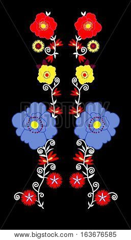 Ethnic oriental pattern traditional .Floral necklace embroidery design for fashion women. 
