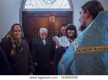 Voyutyn Ukraine - 14 October 2016: Slavonic Religious Celebration Pokrov. Shallow Depth Of Field.