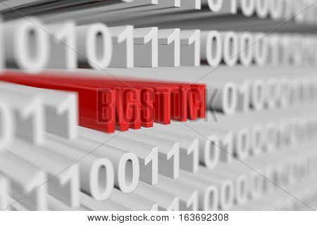 MITM as a binary code with blurred background 3D illustration