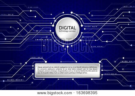 Hi-tech computer digital technology. Abstract technology communication concept. Background with various technological elements. Vector eps10