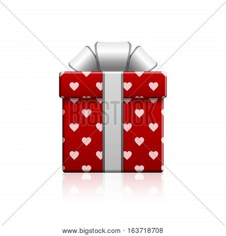 Valentine's day gift box and heart wrapping vector isolated illustration