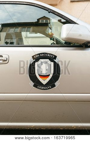FREUDENSTADT GERMANY - NOV 20 2016: FDS Security Germany logotype on a car on the streets of German city of Freudenstadt