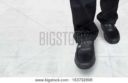 business men feet and walk come in