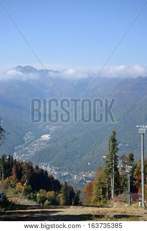 View of the ridge Psekhako Sochi Russia