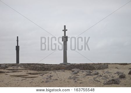 memorial stone for Diogo Cao in Namibia