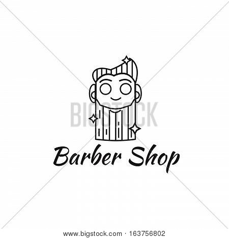 barbershop logo or icon vector illustration stock