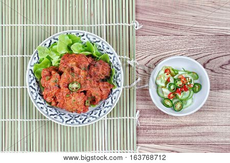 Thai Food,curried Fish Cake (tod Mun Pla Krai)