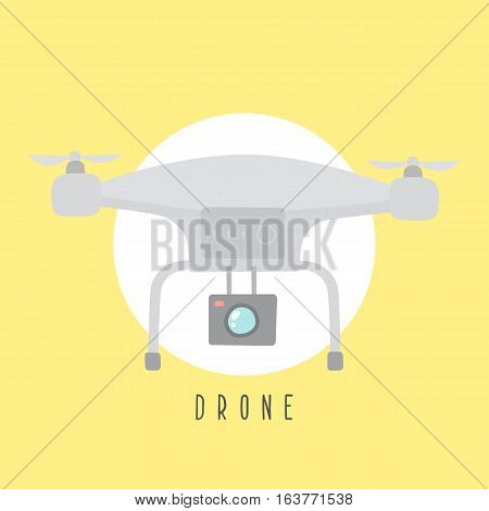 Drone illustration. Quadcopter. Vector EPS 10 hand drawn.