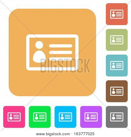 ID card icons on rounded square vivid color backgrounds.