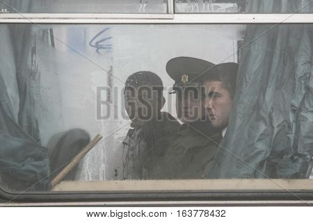 BUCHAREST ROMANIA - DECEMBER 1 2008: More than 3000 soldiers and personnel from security agencies take part in the massive parades on National Day of Romania.