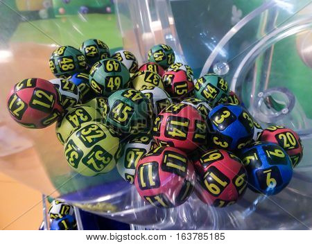 Lottery Balls During Extraction