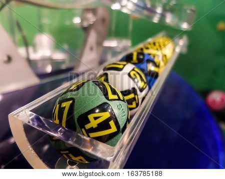 Lottery Balls During Extraction