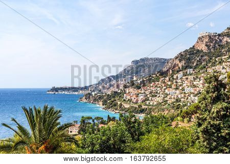 View to Monte Carlo and Larvotto in Principality of Monaco French Riviera France