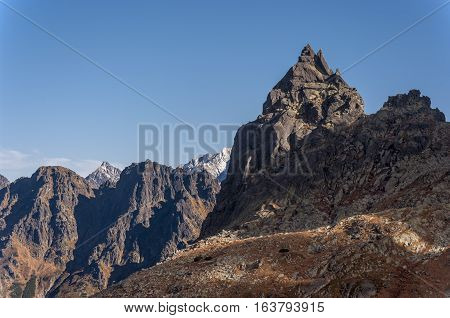 A view of the summit of the Mnich in the High Tatras