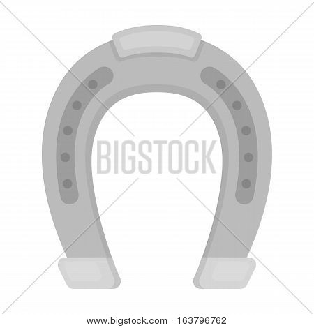 Horseshoe icon in cartoon design isolated on white background. Hippodrome and horse symbol stock vector illustration.