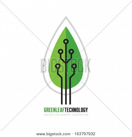Organic structure - vector business logo template. Green leaf technology sign. Nature symbol. Nanotech concept illustration. Design element.
