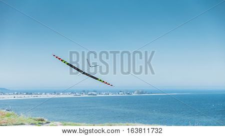 Rc Soaring Plane On Blue Sky