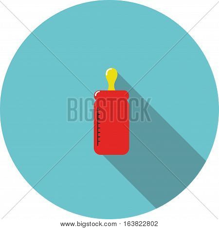 vector children icon Red bottle for feeding