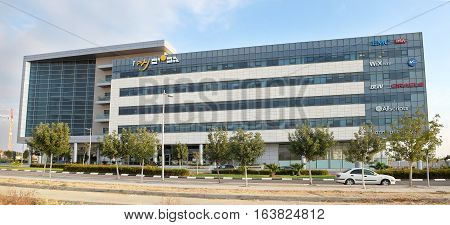 BEER SHEVA ISRAEL - DECEMBER 24 2016: Building in the High-Tech Park Gev Yam Negev in Beer Sheva