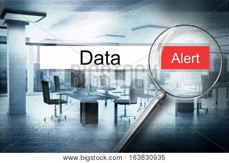 reading the word data browser search alert 3D Illustration