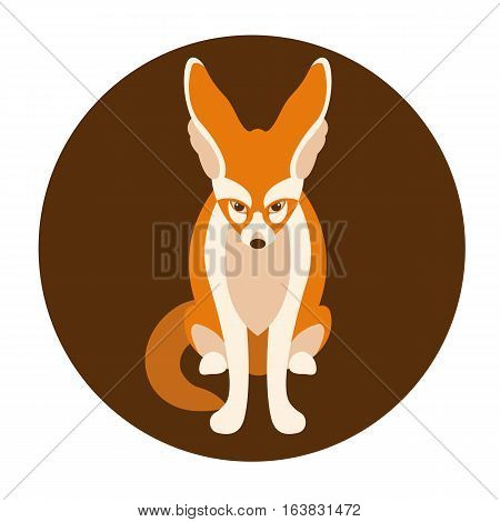 fennec fox vector illustration style Flat front