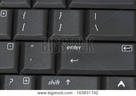 The black laptop keyboard close up image