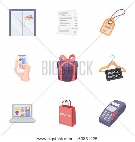 E-commerce set icons in cartoon style. Big collection of e-commerce vector symbol stock